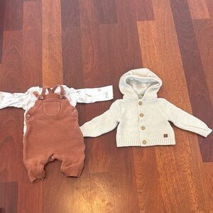 Carter's Cream and Brown Kids Matching Set